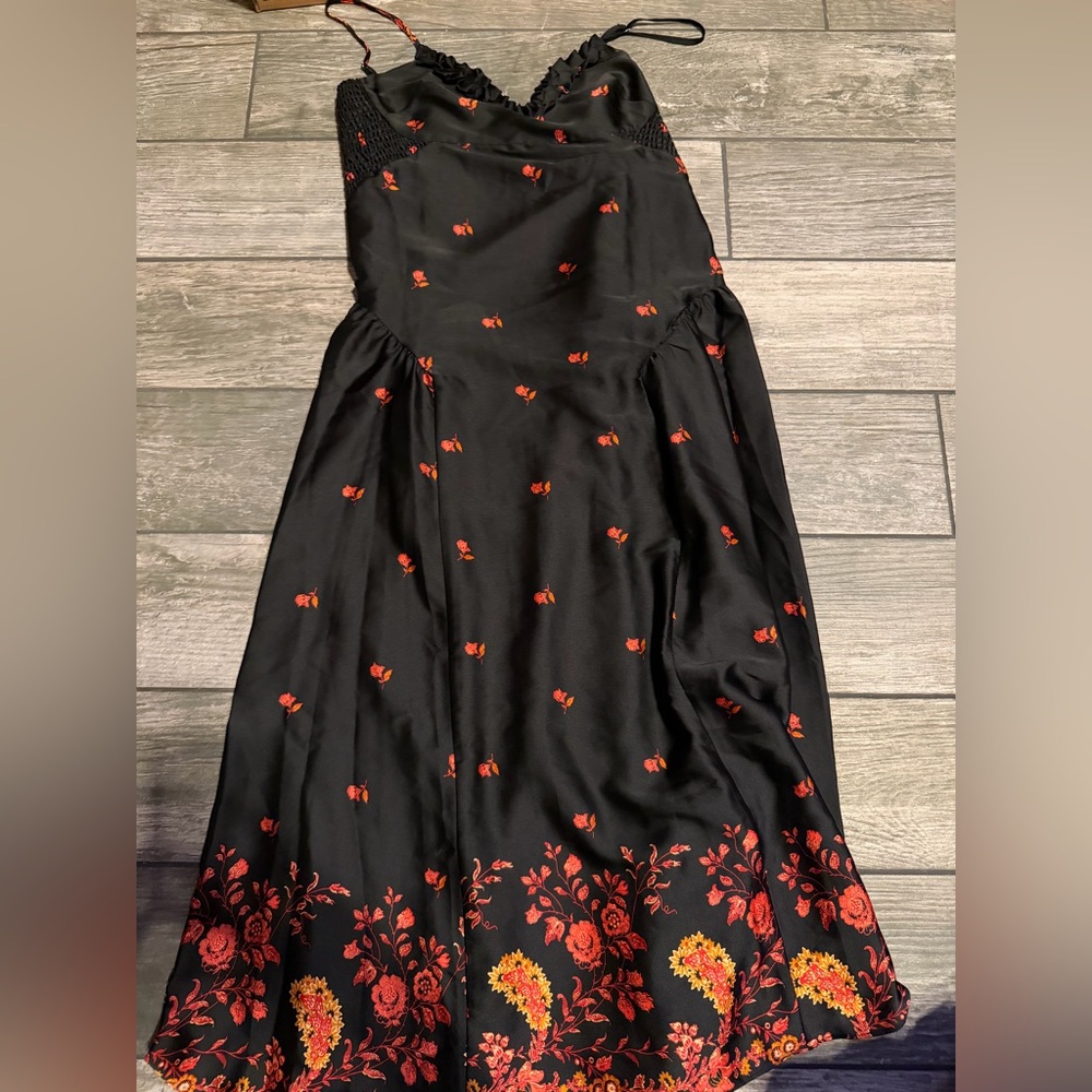 Free People On My Own Floral Satin Slip Dress - Picture 4 of 5